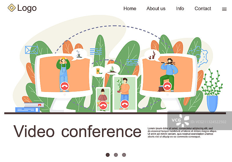 视频会议在线会议工作空间图片素材