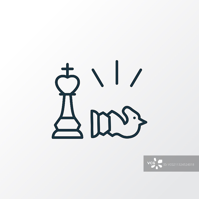 国王胜骑士图标线条符号图片素材