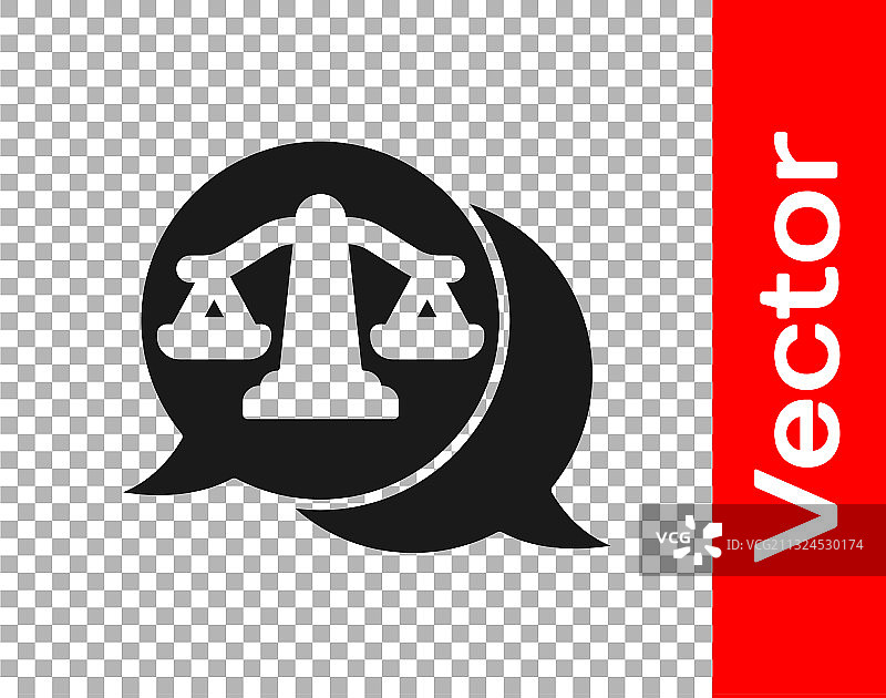 黑色天平正义图标图片素材