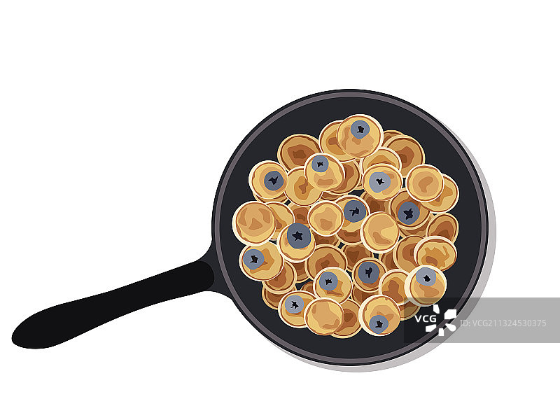 迷你蓝莓煎饼早餐图片素材