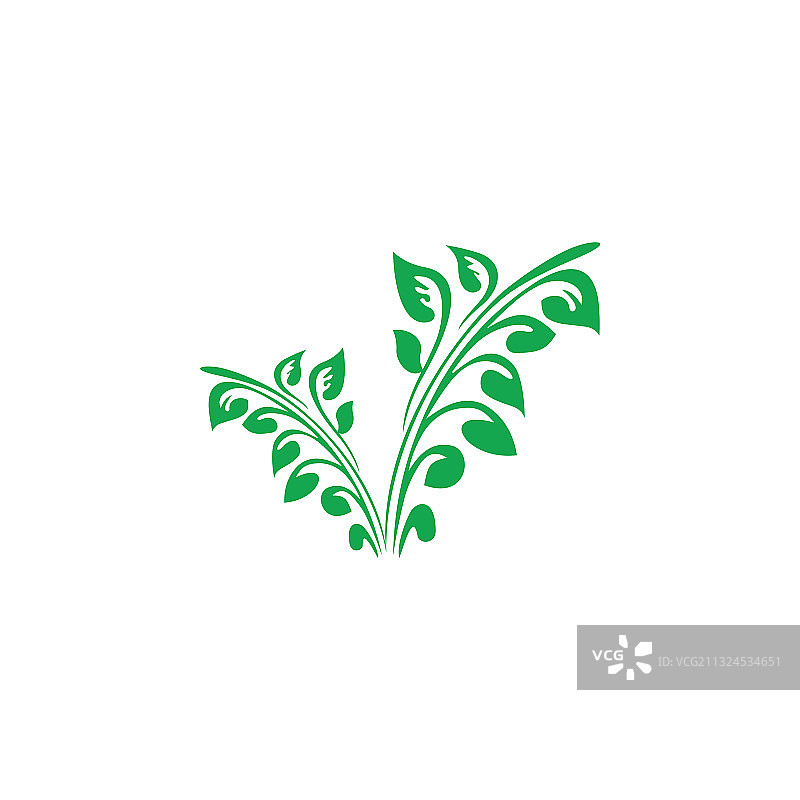 抽象绿色植物符号标志图片素材