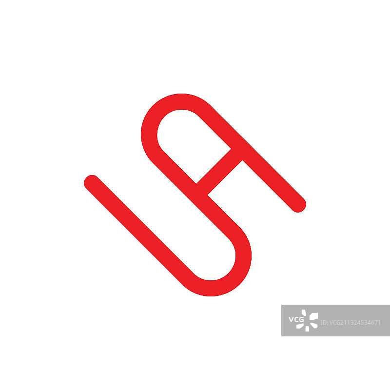 抽象字母SA简约线条Logo图片素材