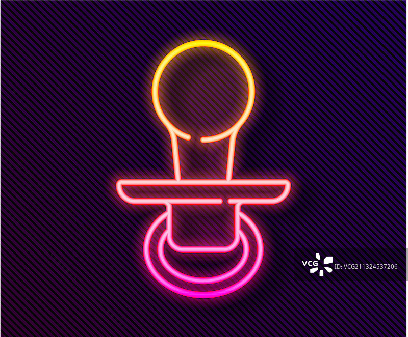 发光霓虹灯奶嘴图标图片素材