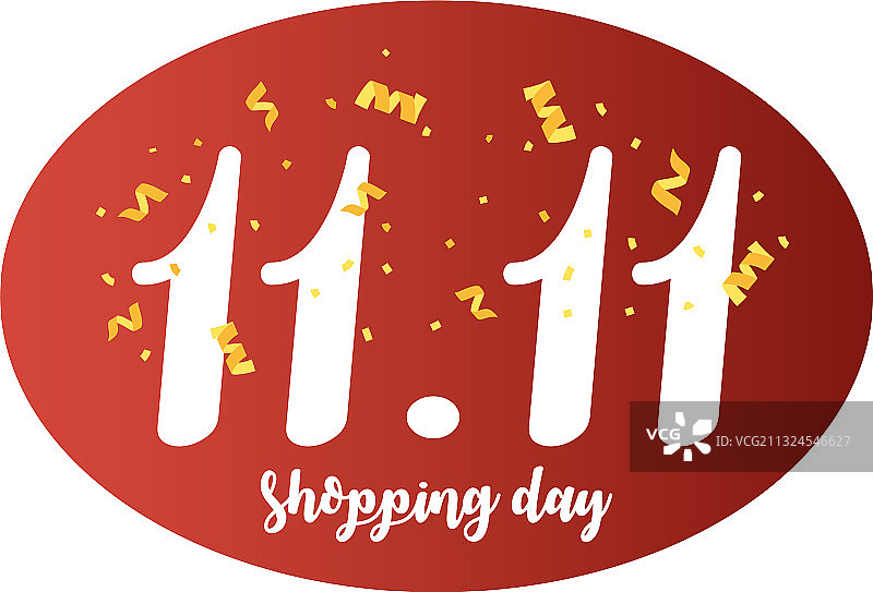 11.11购物节手写文字与彩屑图片素材