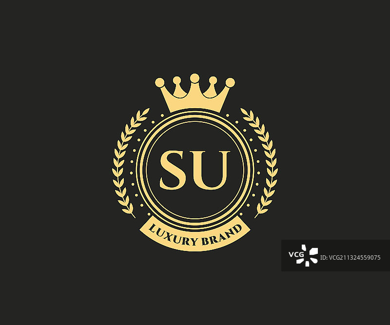 SU首字母金色书法女性图片素材