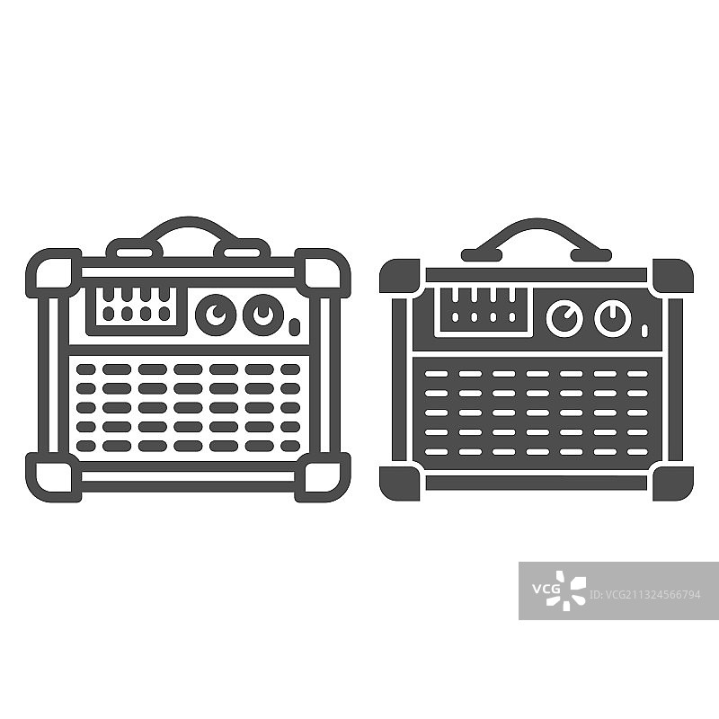 吉他音箱线性图标图片素材