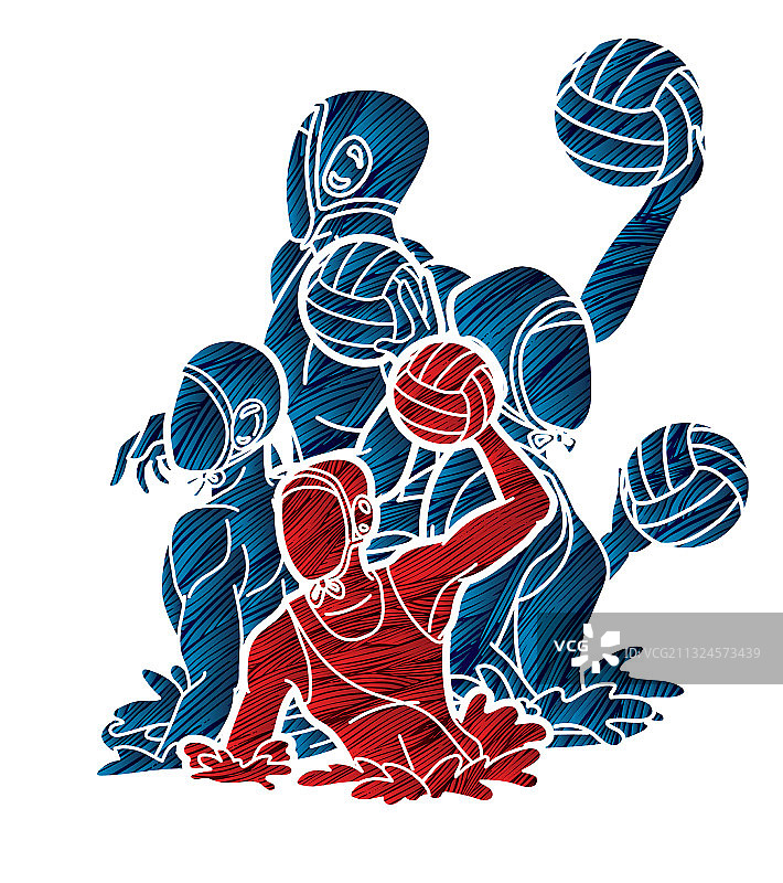 水球运动员卡通图片素材