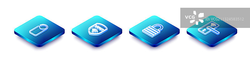 2.5D线条请勿打扰标志套装图片素材