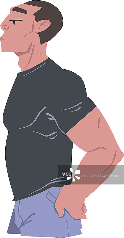 穿着黑色T恤的魅力男士图片素材