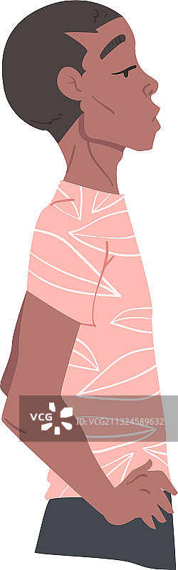 年轻非裔美国男子侧视图图片素材