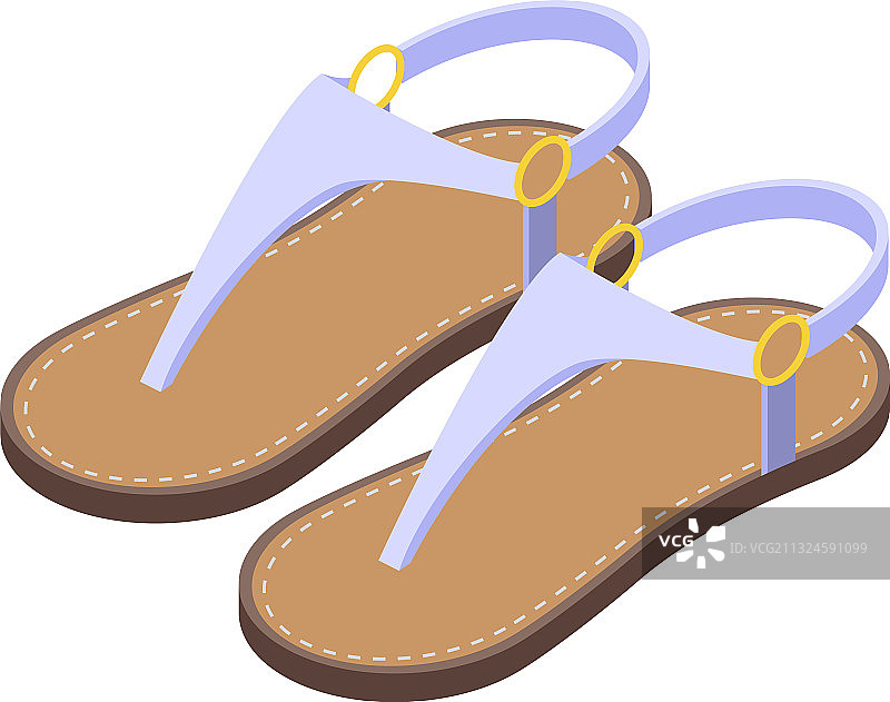 等距风格女孩凉鞋图标图片素材