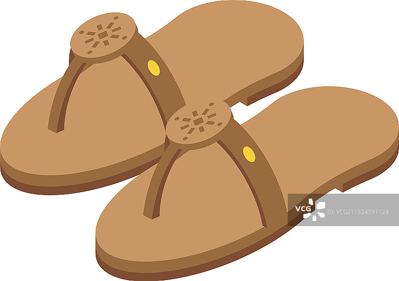 经典凉鞋图标2.5D风格图片素材