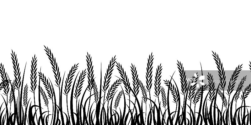 麦穗剪影图片素材