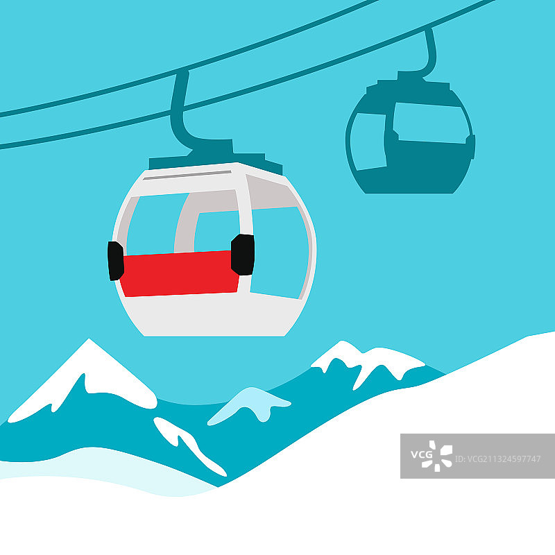 山区滑雪缆车图片素材
