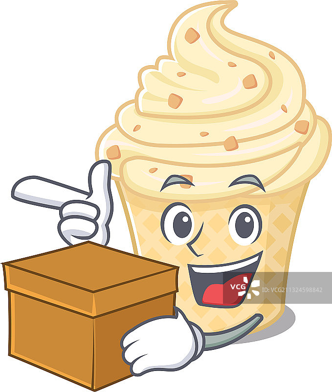香草冰淇淋卡通设计图片素材