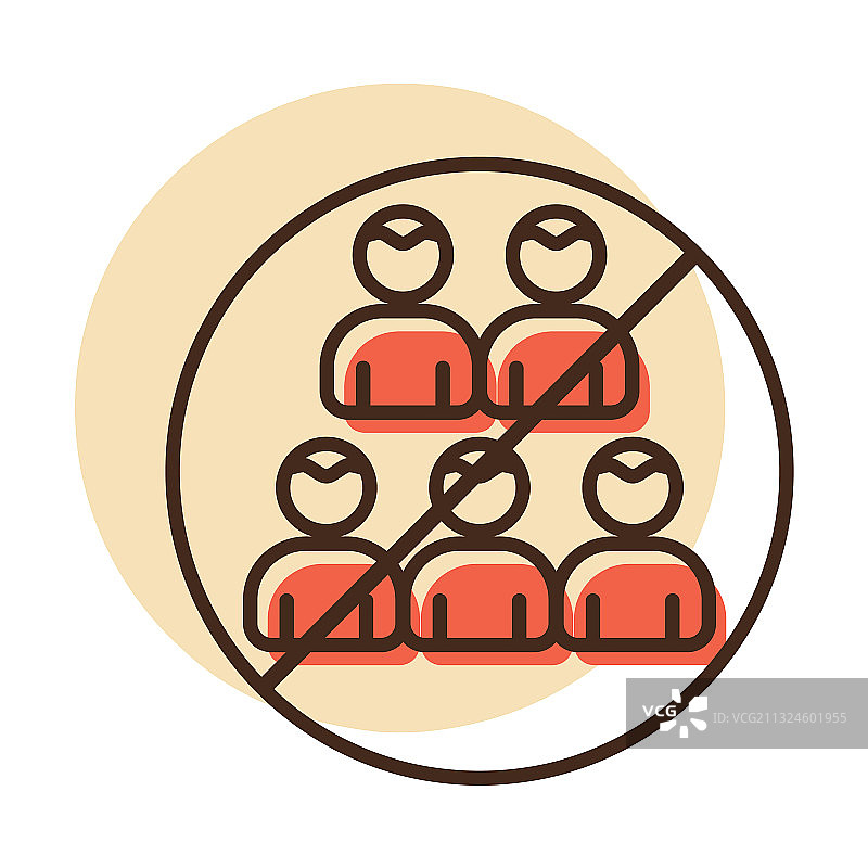 预防病毒：保持社交距离图标图片素材