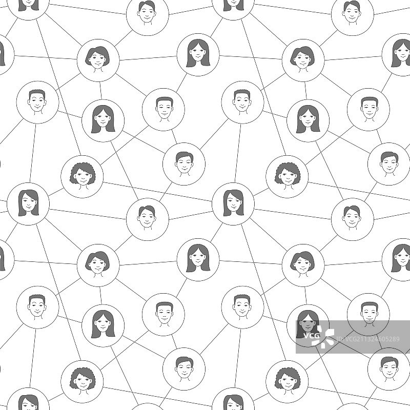 社交网络方案无缝图案图片素材