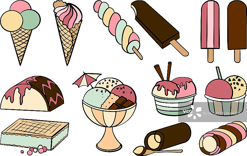 手绘彩色涂鸦图案图片素材