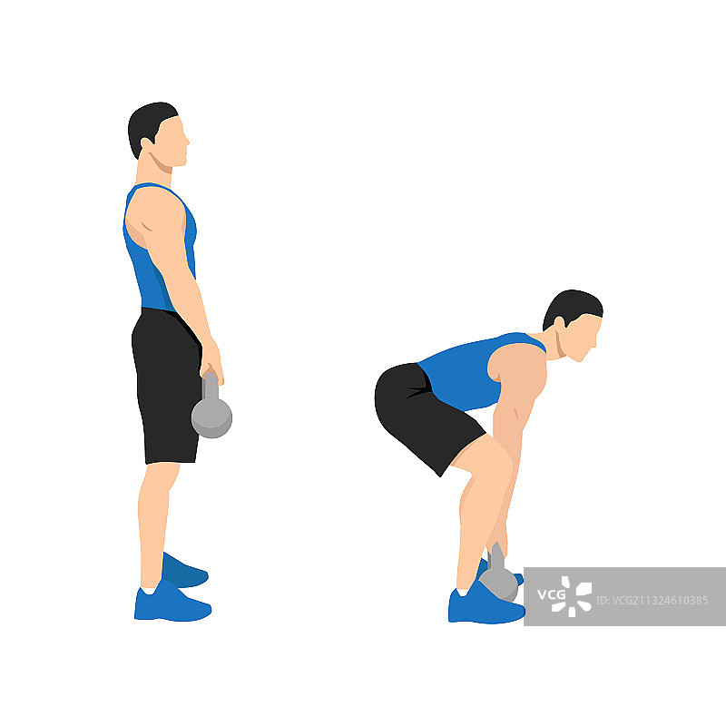 男人做壶铃硬举图片素材
