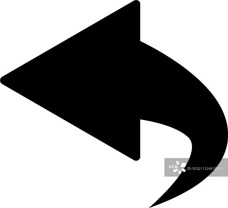 白色背景上的返回箭头标志图片素材