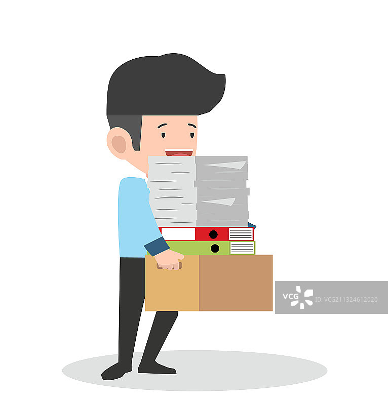 商人手持大量文件图片素材