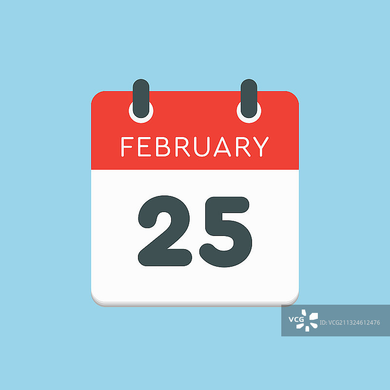 2月25日日历模板图片素材