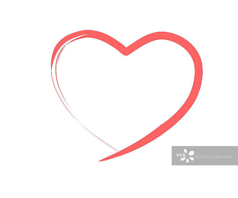 画笔绘制的心形边框图片素材