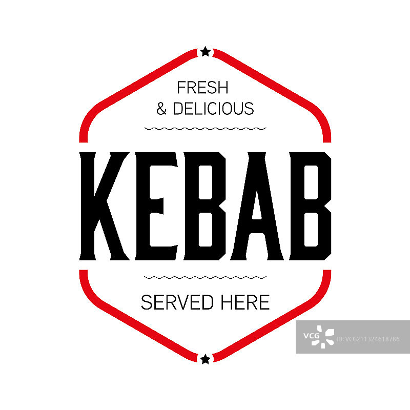 复古印章标志的新鲜烤肉串图片素材