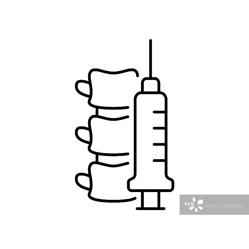 脊髓或硬膜外麻醉线性图标图片素材