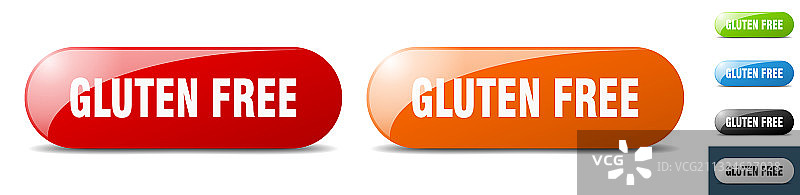 无麸质食品按钮键标志按钮设置图片素材