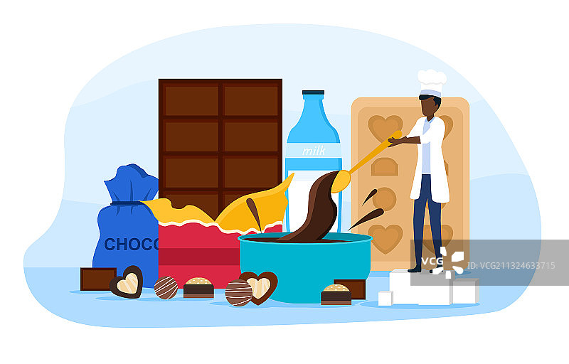 男人准备巧克力图片素材