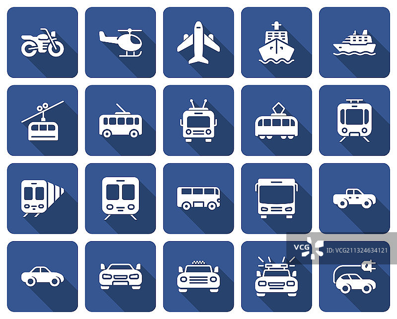 圆形方形图标设置一些交通工具图片素材