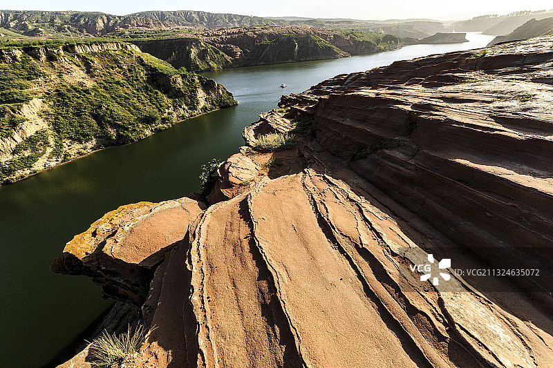 水上丹霞——陕西省靖边县图片素材