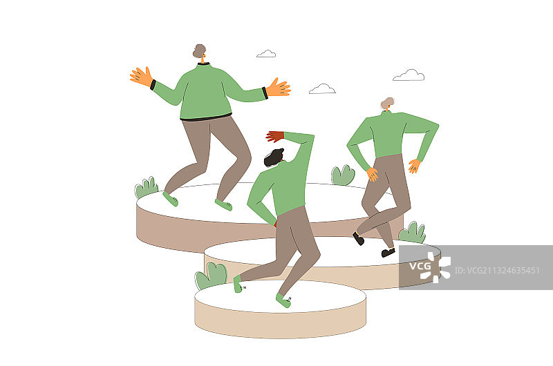 节日派对活动三人合影图片素材