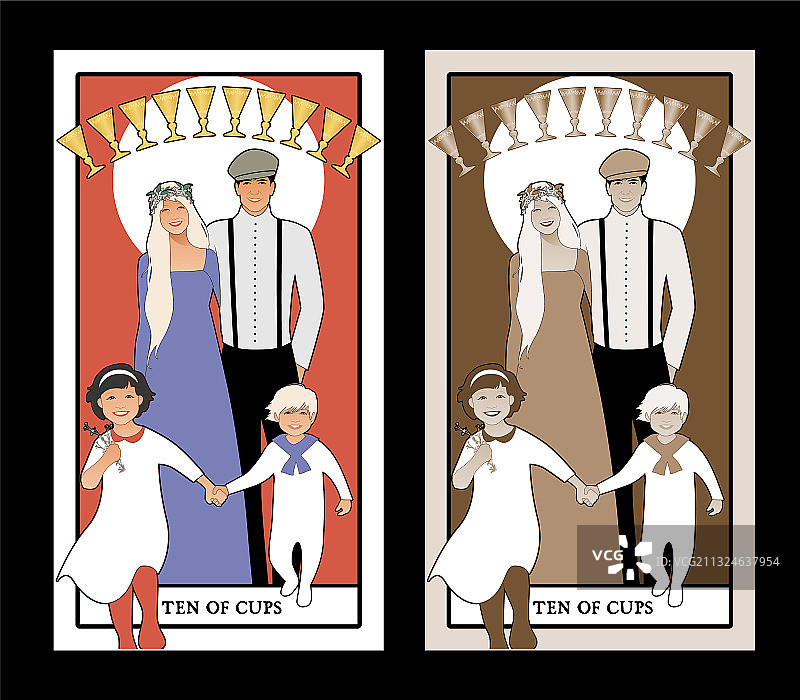 塔罗牌中的幸福家庭图片素材