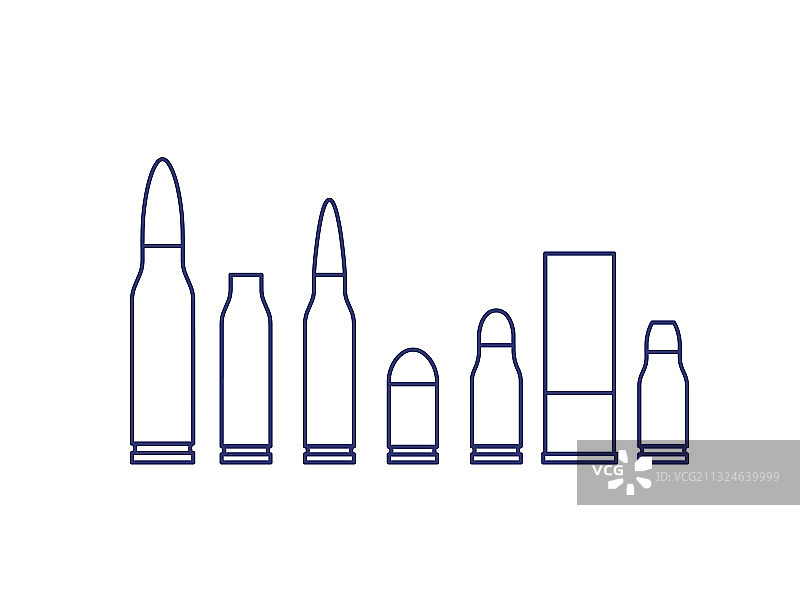 白色线条上的子弹图片素材