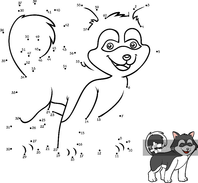 哈士奇犬品种数字游戏图片素材