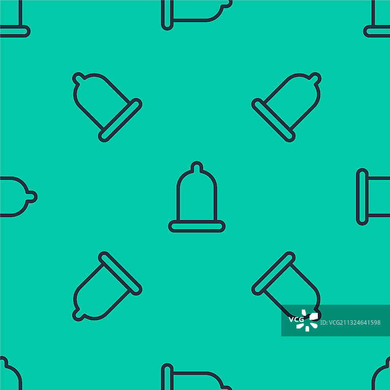 蓝色线条避孕套安全性行为图标，无缝图片素材