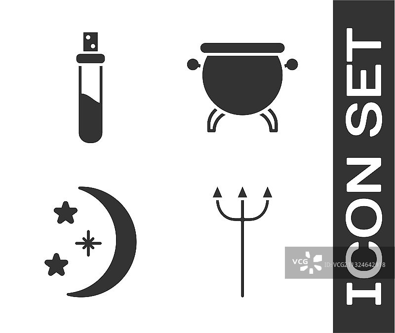 海王星三叉戟爱情药水瓶月亮套装图片素材