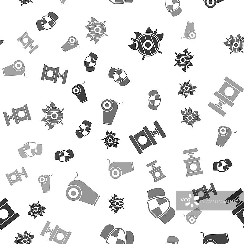 中世纪带交叉斧头的盾牌套装图片素材