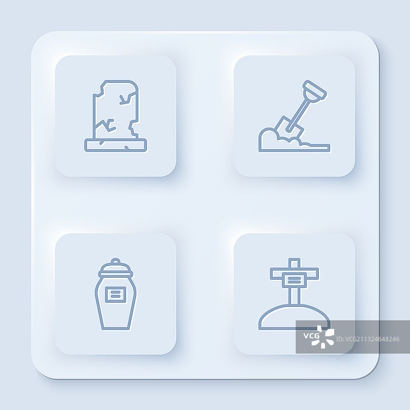 带墓碑的古老坟墓铁锹图片素材