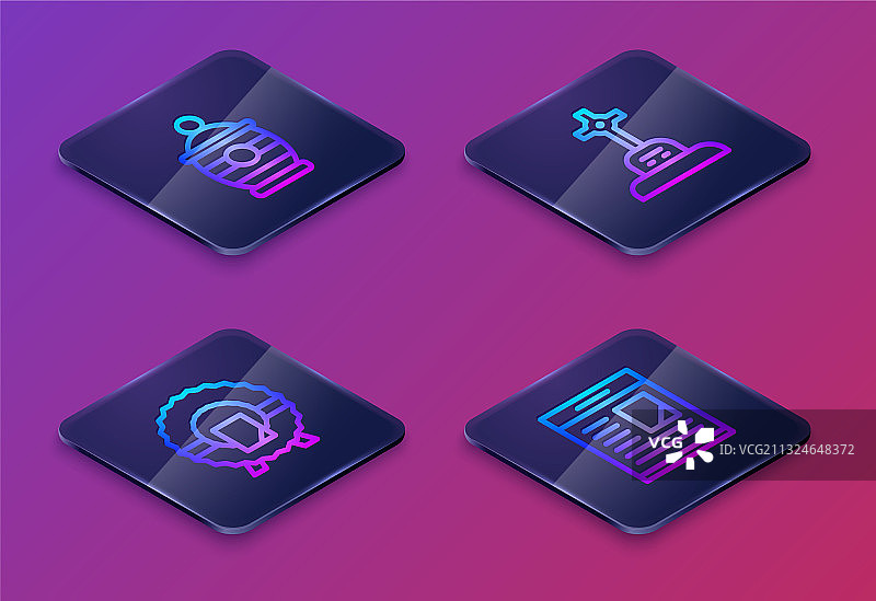 2.5D葬礼瓮和纪念花圈线条设计图片素材