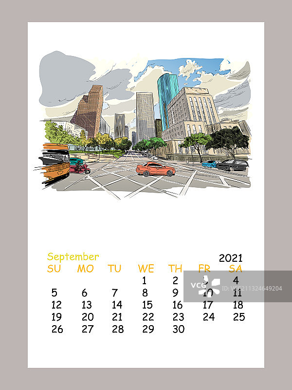 2021年9月日历表图片素材