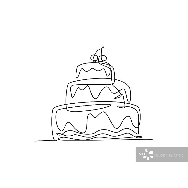 新鲜美味单线连续绘图图片素材