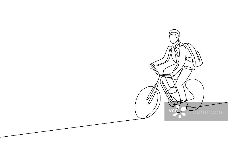 年轻职场人士的连续线条画图片素材