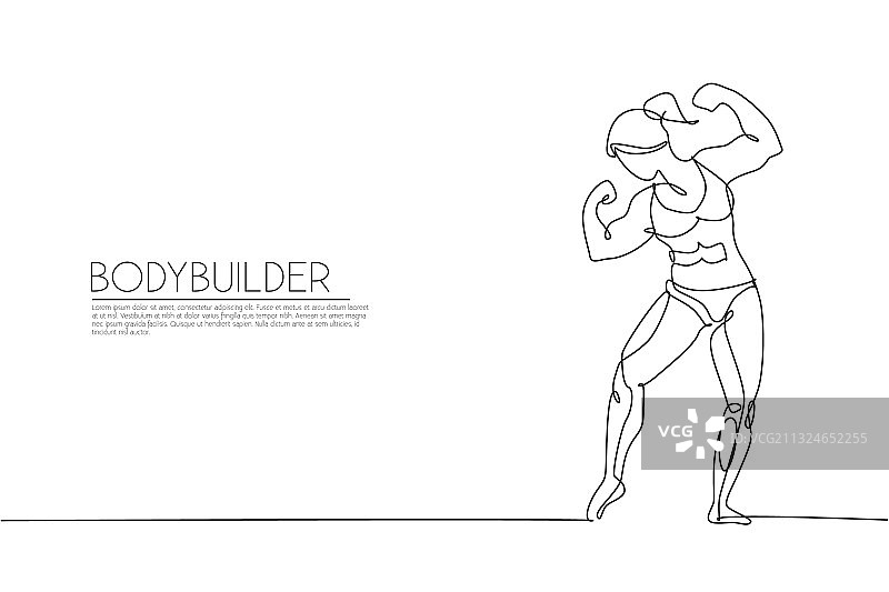 健壮青年单线连续绘图图片素材