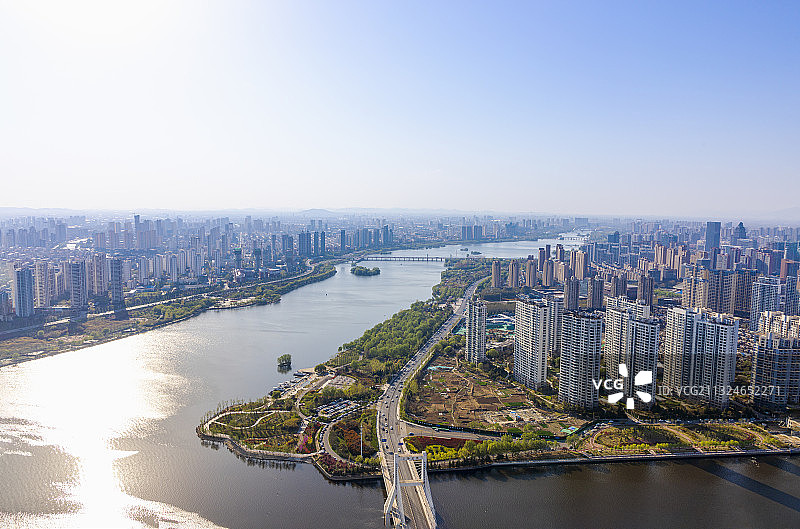 山东省临沂市沂河地标风景图片素材