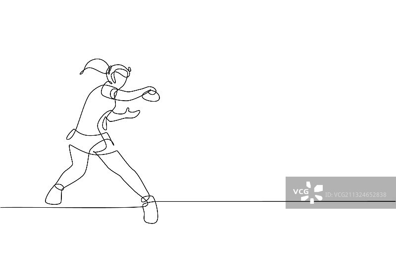 单线连续绘画：敏捷的年轻人图片素材