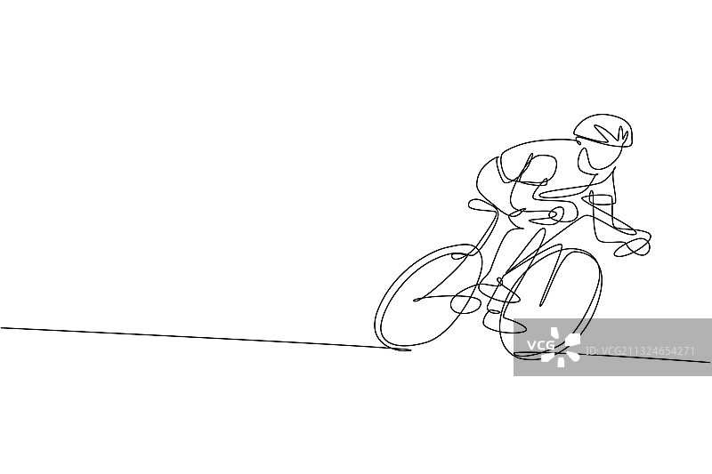 充满活力的年轻男人单线画图片素材