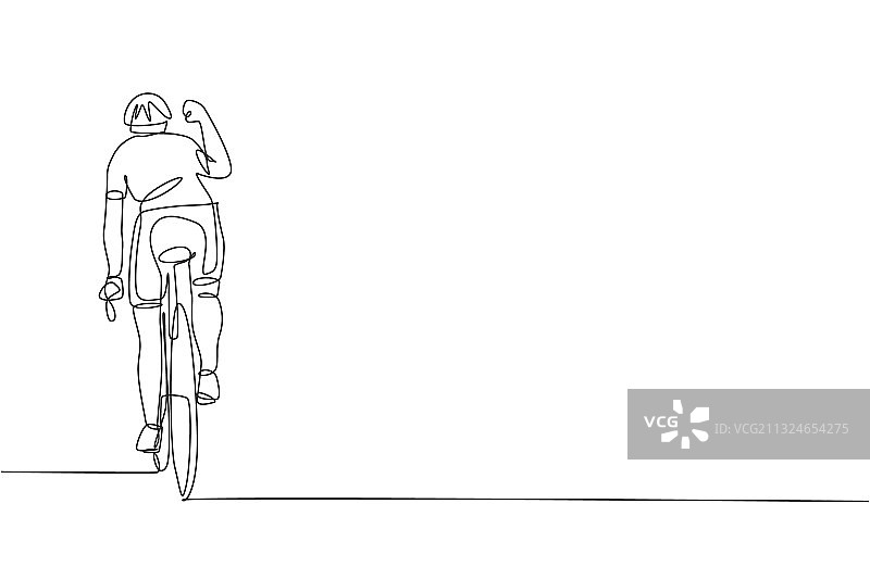 一笔画：年轻的运动型男人图片素材